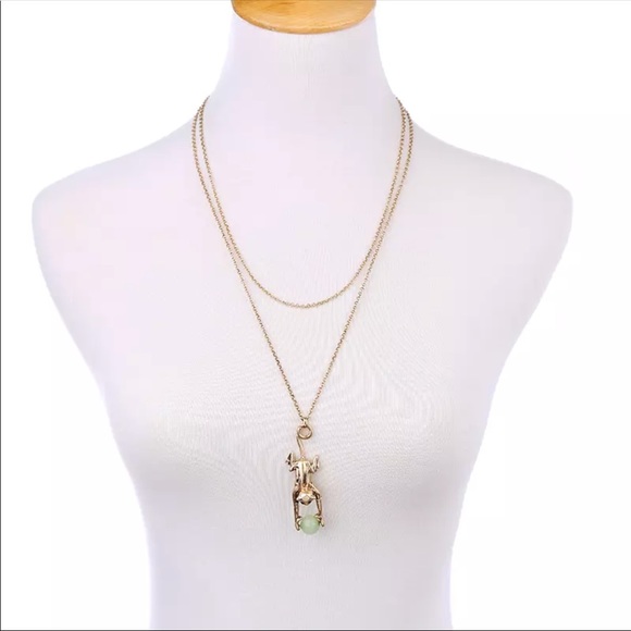 Double Chain Monkey Necklace - Picture 2 of 5